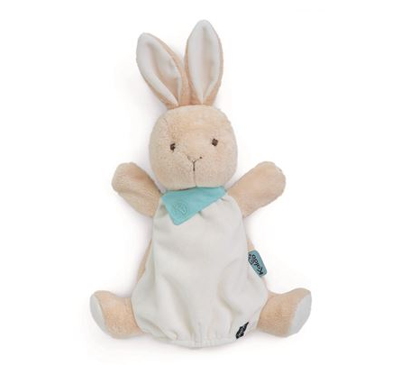  les amis marionnette praliné lapin beige bandana bleu 